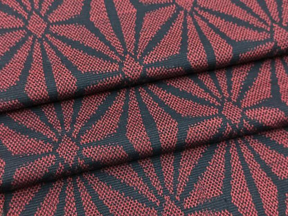 平和屋着物■上質な紬　麻の葉文様　正絹　逸品　BAAX9667yc