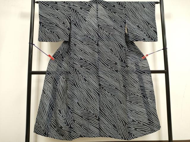 平和屋着物∴夏物　浴衣　有松鳴海絞り　流水文　綿　逸品　DABI3441cd