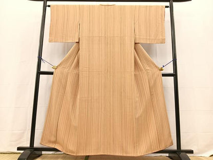 平和屋着物■上質な小紋　縞　正絹　逸品　BAAX9721yc