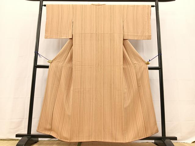 平和屋着物■上質な小紋　縞　正絹　逸品　BAAX9721yc