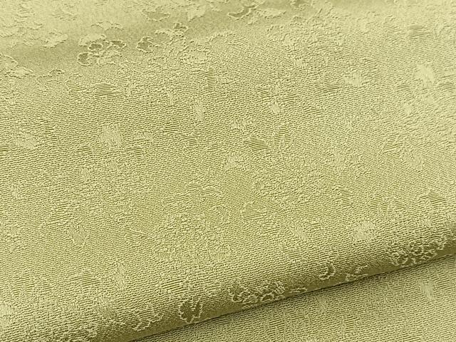 平和屋着物■上質な色無地　草花地紋　柳茶色　正絹　逸品　未使用　BAAX9758yc