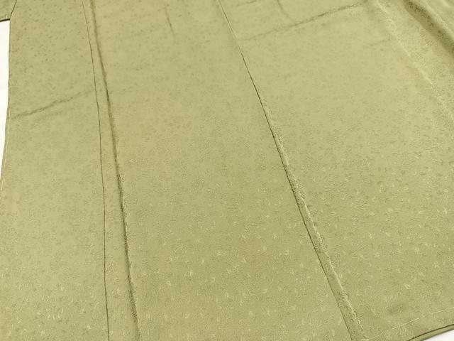 平和屋着物■上質な色無地　草花地紋　柳茶色　正絹　逸品　未使用　BAAX9758yc