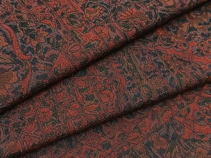 平和屋着物■上質な小紋　切嵌更紗花文　鬼しぼ縮緬　正絹　逸品　BAAX9742yc