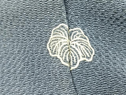平和屋着物●訪問着　刺繍　休み鳥草葉文　金彩　鬼しぼ縮緬　正絹　逸品　BAAX9778yc
