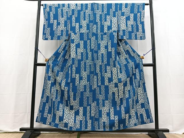 平和屋着物■上質な小紋　短冊花文　正絹　逸品　BAAX9804yc