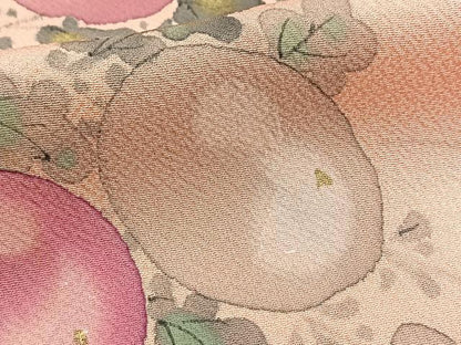 平和屋着物■染色作家　桐山紫香　手描き　訪問着　万寿菊　正絹　逸品　BAAX9821yc