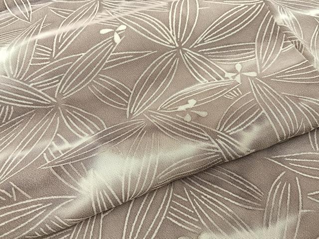 平和屋着物■上質な小紋　草葉文　暈し染め　正絹　逸品　未使用　BAAY3712hj
