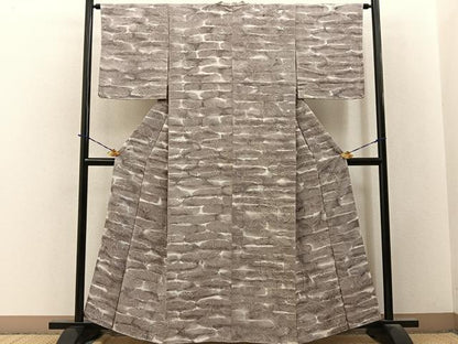 平和屋着物■上質な小紋　草葉文　暈し染め　正絹　逸品　未使用　BAAY3712hj
