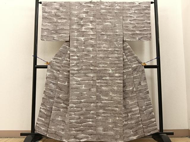 平和屋着物■上質な小紋　草葉文　暈し染め　正絹　逸品　未使用　BAAY3712hj