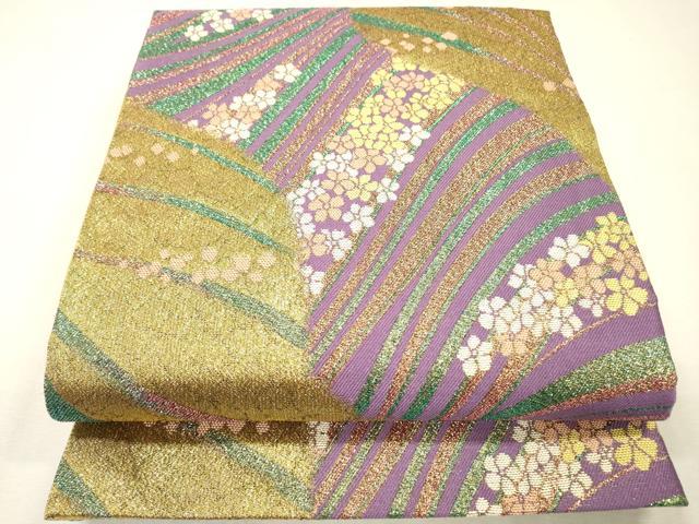 平和屋着物▼六通柄袋帯　舞花　金糸　鈴乃屋扱い　正絹　逸品　DABH7757fe