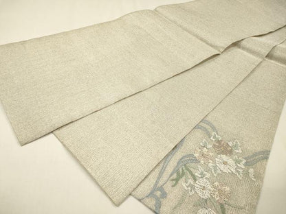 平和屋着物＊夏物　絽刺し　区限刺繍　総刺繍　太鼓柄袋帯　流水花文　金銀糸　正絹　逸品　DABH7759fe