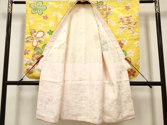 平和屋着物[]七五三　女の子　７歳　祝着　四つ身　駒刺繍　舞花文　金彩　DABH5277ea