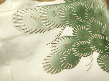 平和屋着物[]お宮参り　男の子　祝着　産着　初着　のしめ　刺繍　鷹　鷲　老松　几帳　暈し染め　金彩　逸品　DABH5288ea