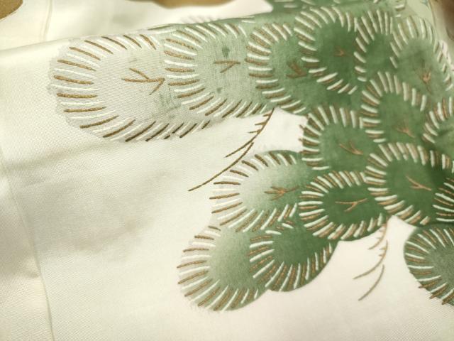 平和屋着物[]お宮参り　男の子　祝着　産着　初着　のしめ　刺繍　鷹　鷲　老松　几帳　暈し染め　金彩　逸品　DABH5288ea