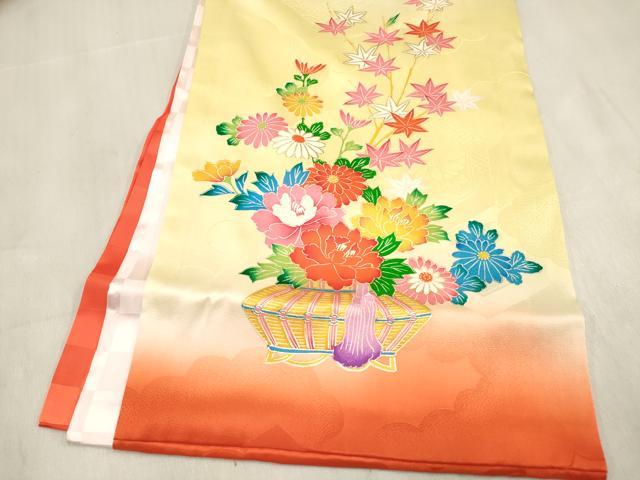 平和屋着物[]お宮参り　女の子　祝着　産着　初着　のしめ　飾花文　童子遊び　暈し染め　金彩　逸品　未使用　DABH5301ea