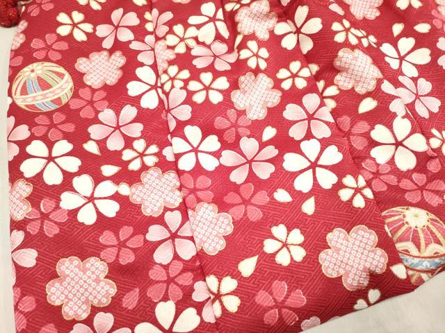 平和屋着物[]女の子　子供　被布　鞠桜文　金彩　DABH5358ea