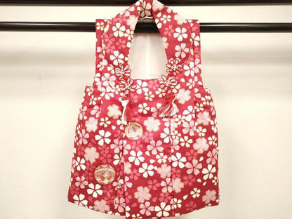 平和屋着物[]女の子　子供　被布　鞠桜文　金彩　DABH5358ea