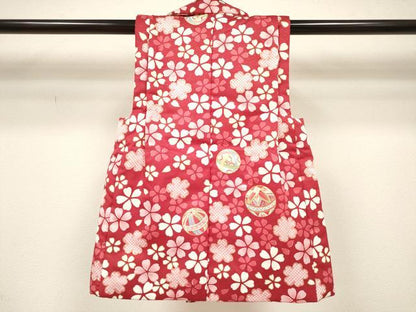 平和屋着物[]女の子　子供　被布　鞠桜文　金彩　DABH5358ea