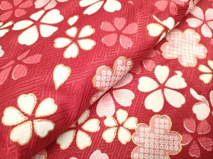 平和屋着物[]女の子　子供　被布　鞠桜文　金彩　DABH5358ea