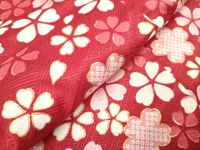 平和屋着物[]女の子　子供　被布　鞠桜文　金彩　DABH5358ea