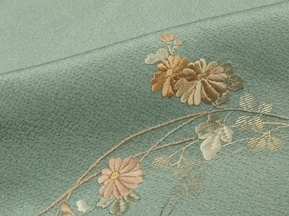 平和屋着物●訪問着　総刺繍　花籠文　暈し染め　金彩　正絹　逸品　DABI2494ud