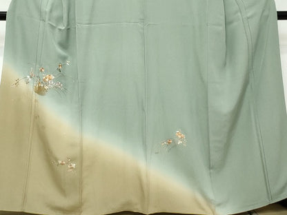 平和屋着物●訪問着　総刺繍　花籠文　暈し染め　金彩　正絹　逸品　DABI2494ud