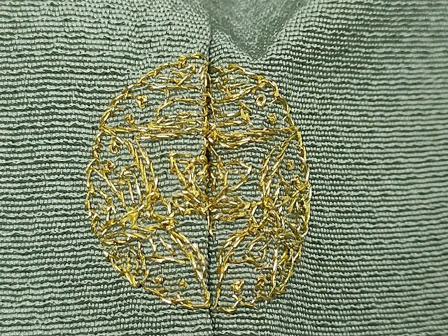平和屋着物●訪問着　総刺繍　花籠文　暈し染め　金彩　正絹　逸品　DABI2494ud