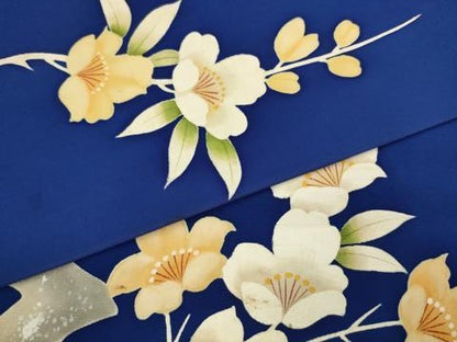 平和屋着物●塩瀬　九寸名古屋帯　枝花文　銀彩　正絹　逸品　AABK6842pf