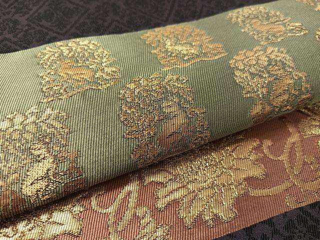 平和屋着物●全通柄袋帯　名物裂　彩　金糸　正絹　逸品　CABK4589vp