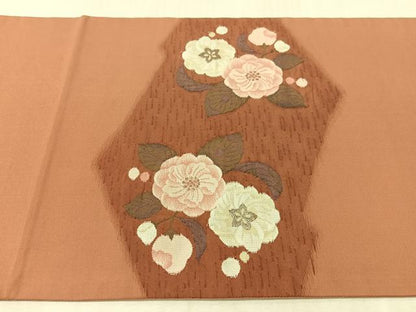 平和屋着物●太鼓柄袋帯　辻が花　銀糸　正絹　逸品　CABK4581vp