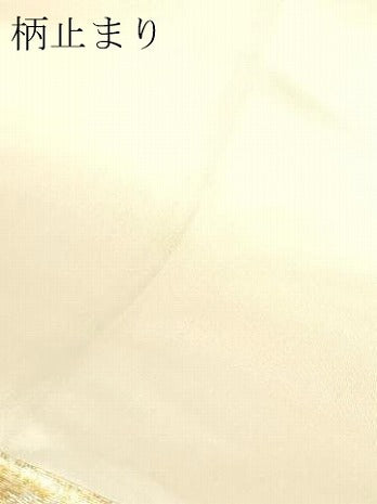 平和屋本店▼六通柄袋帯　蒔絵調桧扇紋　純金箔　手織二重箔　正絹　逸品　DABI4533sf