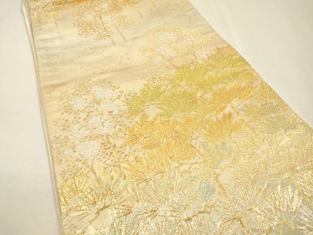 平和屋着物▼六通柄袋帯　松　金銀糸　正絹　逸品　DABH7839fe
