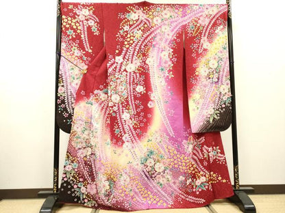 平和屋着物●豪華振袖　小寺義一　絞り　辻が花　暈し染　金彩　京都きもの友禅扱い　正絹　逸品　DABH7917fe