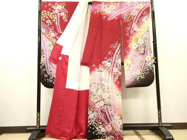 平和屋着物●豪華振袖　小寺義一　絞り　辻が花　暈し染　金彩　京都きもの友禅扱い　正絹　逸品　DABH7917fe