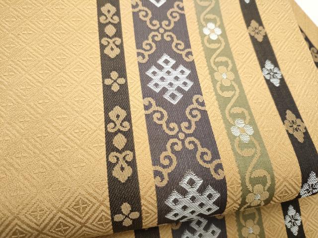 平和屋着物●九寸名古屋帯　花間道　正絹　逸品　CABK5687hy