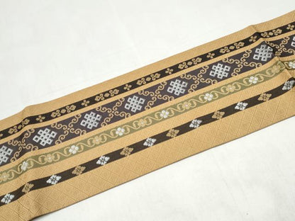 平和屋着物●九寸名古屋帯　花間道　正絹　逸品　CABK5687hy