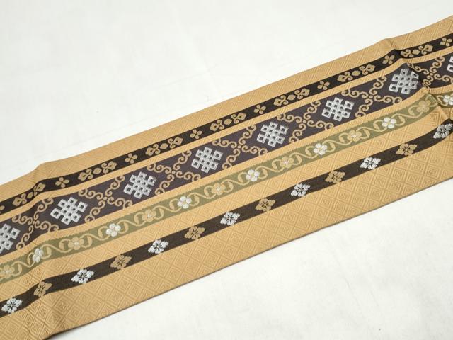 平和屋着物●九寸名古屋帯　花間道　正絹　逸品　CABK5687hy