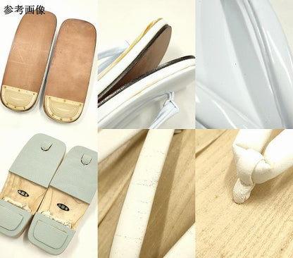 平和屋着物▼男性　和装小物　雪駄・下駄セット　白　桐下駄　仁藤　逸品　AABK9611ay