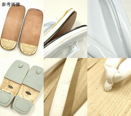 平和屋着物▼男性　和装小物　雪駄・下駄セット　白　桐下駄　仁藤　逸品　AABK9611ay