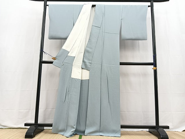 平和屋着物●本草木染作家　瑞寶　色無地　秘色色　西武扱い　正絹　逸品　BAAX9787yc