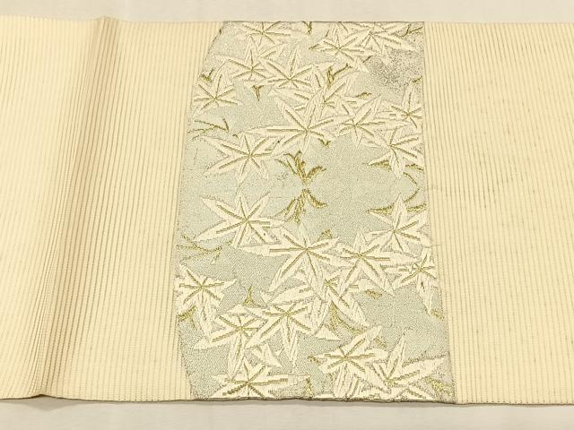 平和屋着物＊夏物　九寸開き名古屋帯　唐織　楓　金銀糸　正絹　逸品　CABK1407fb