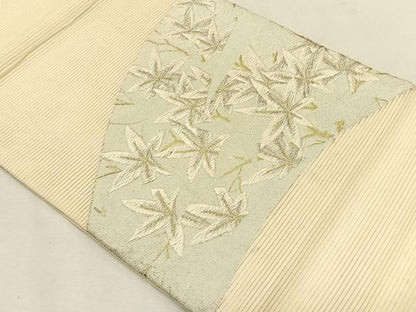 平和屋着物＊夏物　九寸開き名古屋帯　唐織　楓　金銀糸　正絹　逸品　CABK1407fb