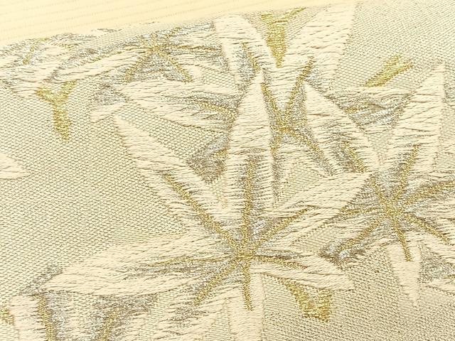 平和屋着物＊夏物　九寸開き名古屋帯　唐織　楓　金銀糸　正絹　逸品　CABK1407fb