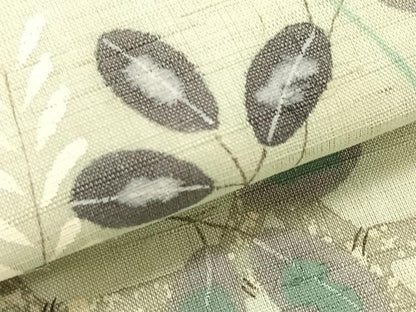 平和屋着物＊夏物　九寸開き名古屋帯　作家物　手描き　籬萩文　麻　逸品　CABK1409fb