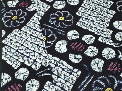 平和屋着物∴夏物　浴衣　有松鳴海絞り　幾何学花文　綿　逸品　DABI8524cd