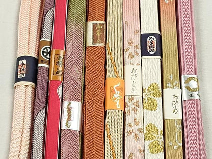 平和屋着物●和装小物　帯締め10本セット　高麗組　笹浪組　礼装用　金糸　逸品　未使用　CABK4820qe