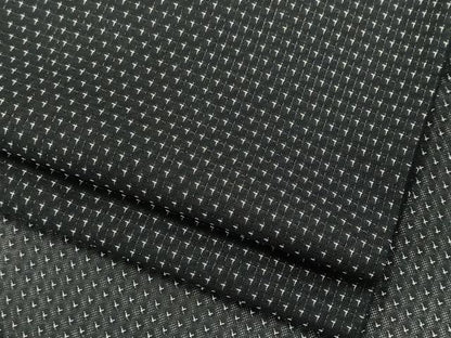 平和屋着物＊夏物　お召　紗　十字絣文様　黒地　正絹　逸品　CABK0861ou
