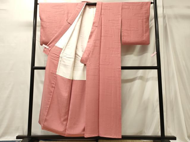 平和屋着物■上質な色無地　流水地紋　薄紅色　正絹　逸品　CABJ7108oy