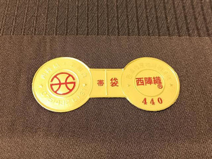平和屋着物●西陣の名門　加納幸謹製　六通柄袋帯　唐織　孔雀花丸文　金銀糸　証紙付き　CABK4599vp