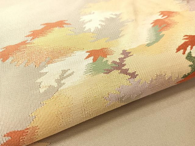 平和屋着物●爪掻き本綴れ　八寸名古屋帯　草木文　金糸　正絹　逸品　CABK4652vp
